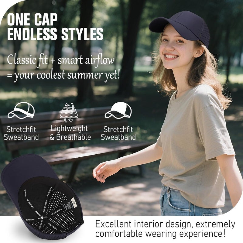 AOPREL Baseball Cap Breathable Mesh Golf Hat Quick Dry Adjustable Baseball Hats for Men and Women Sport Running Workout - Image 2